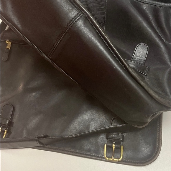 Coach Black Leather Briefcase w/ strap - vintage vibes brass metal /  preowned - Picture 12 of 14